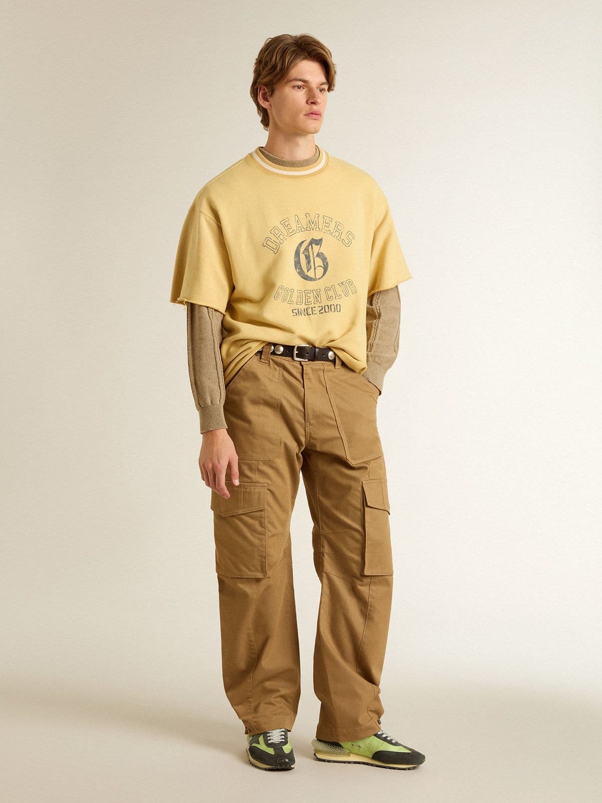 Golden Goose Men's Marathon with green nylon upper and black star