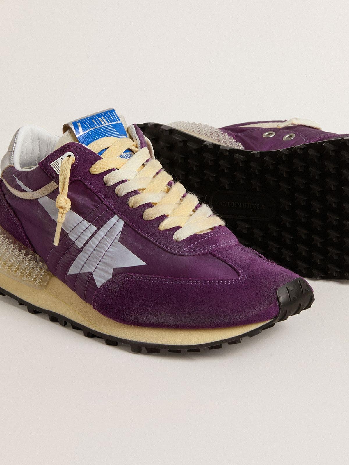 Golden Goose Men’s Marathon with purple nylon upper and white star