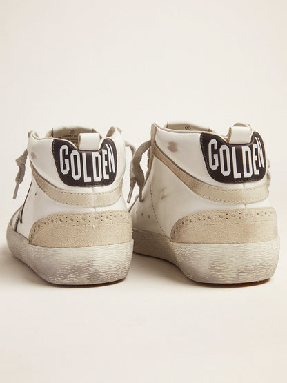 Golden Goose Men's Mid Star white with black star