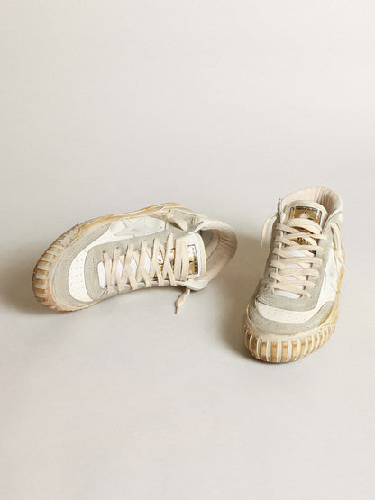 Golden Goose Men’s Mid Star with ice-gray suede inserts and white star
