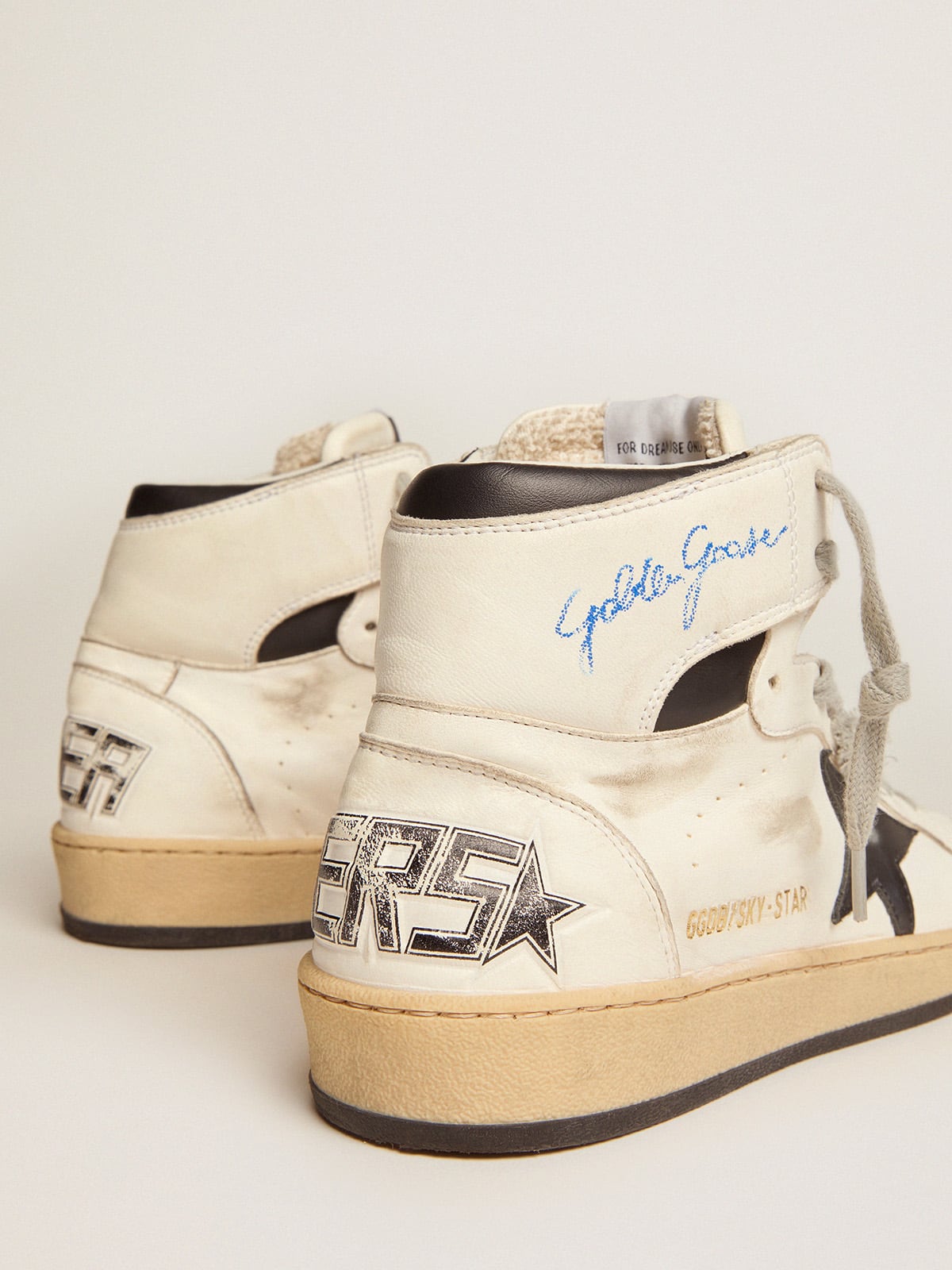 Golden Goose Sky-Star in white leather with black leather star