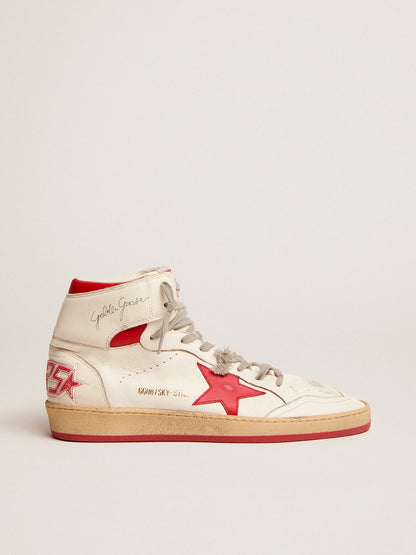 Golden Goose Men's Sky-Star with signature on the ankle and red inserts