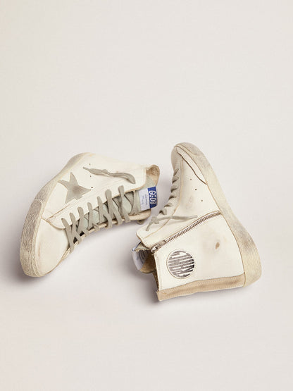 Golden Goose Men's Francy in leather with silver suede star