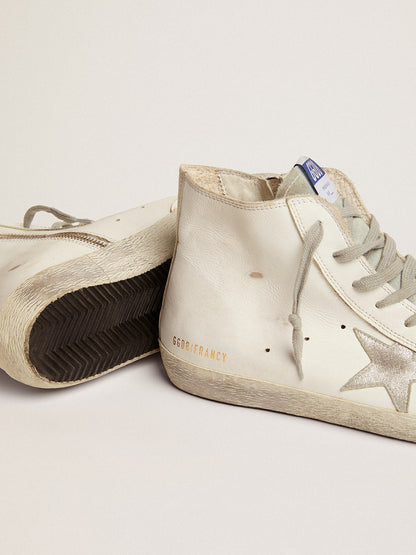 Golden Goose Men's Francy in leather with silver suede star