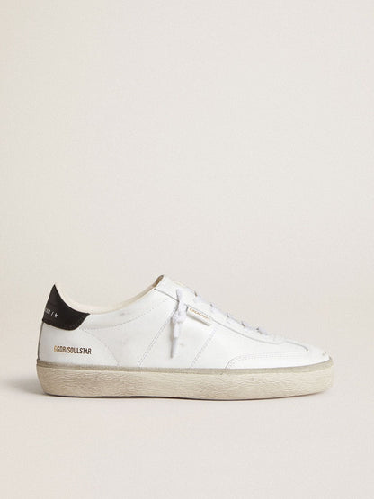 Golden Goose Men's Soul Star in white leather with black leather heel tab