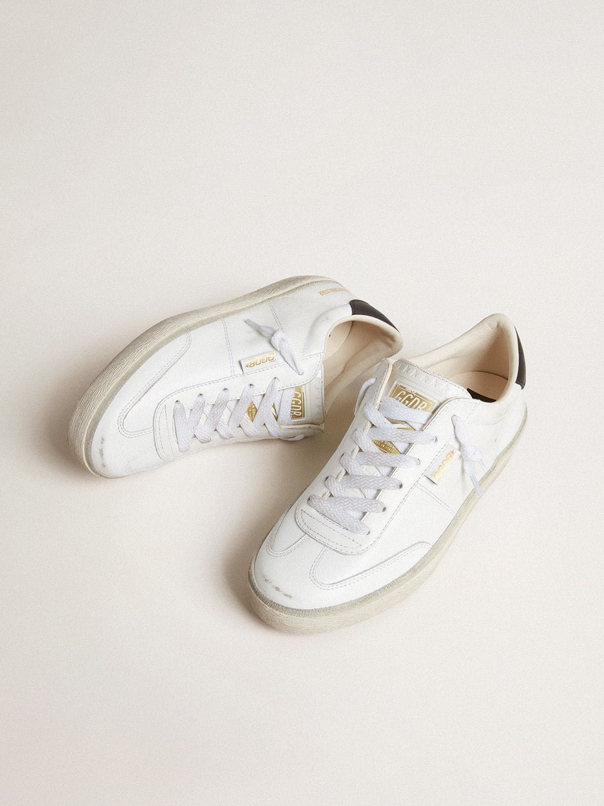 Golden Goose Men's Soul Star in white leather with black leather heel tab