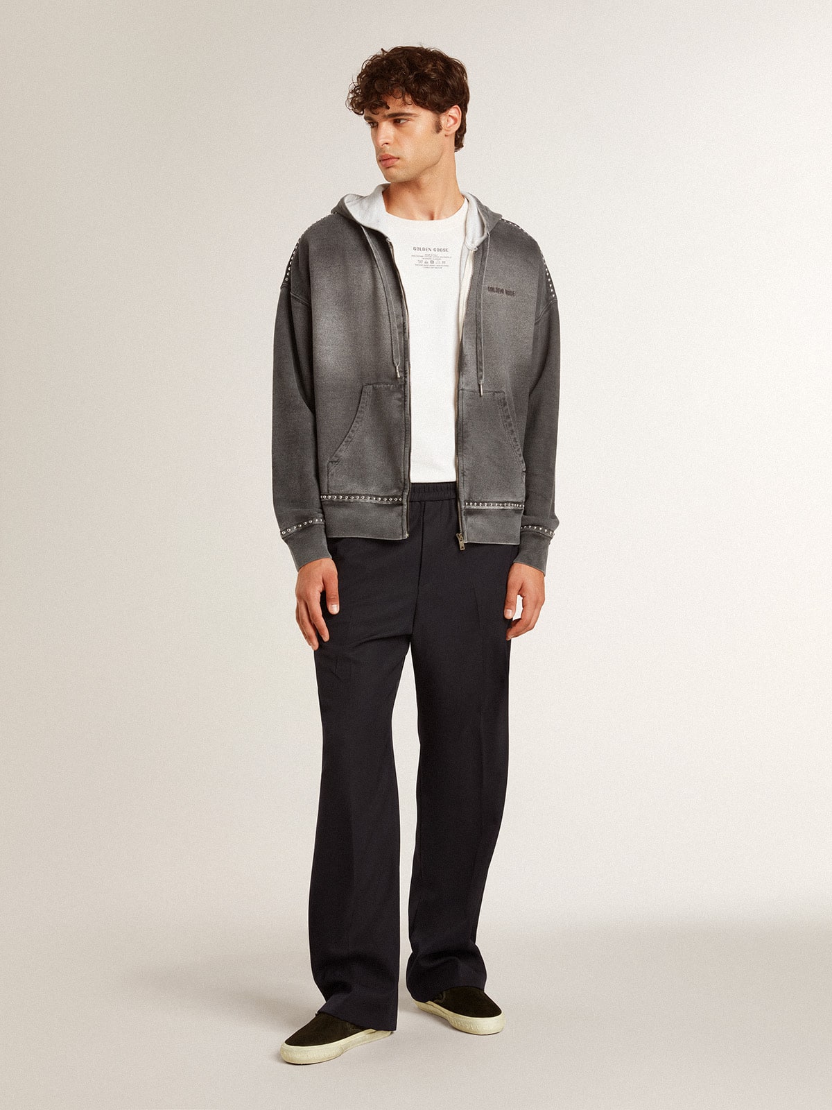 Golden Goose Men's VCE Penstar in black suede with black leather heel tab