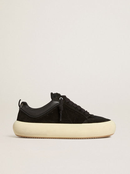 Golden Goose Men's Space-Star Cube in black suede with perforated star