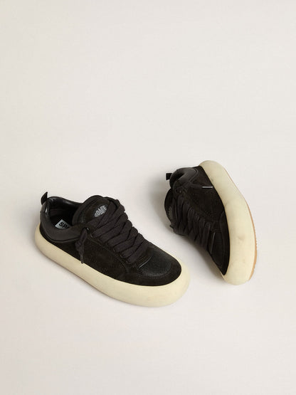 Golden Goose Men's Space-Star Cube in black suede with perforated star