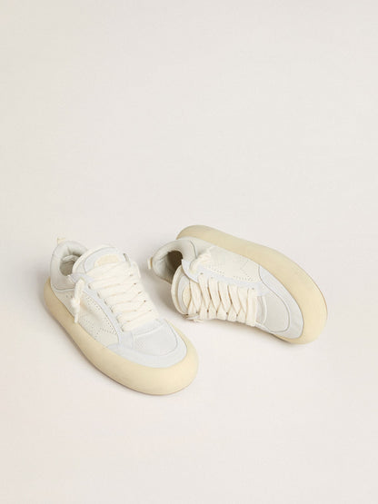 Golden Goose Men's Space-Star Cube in white leather with perforated star