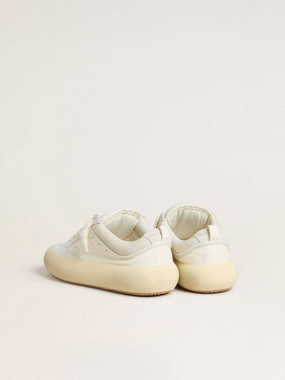 Golden Goose Men's Space-Star Cube in white leather with perforated star