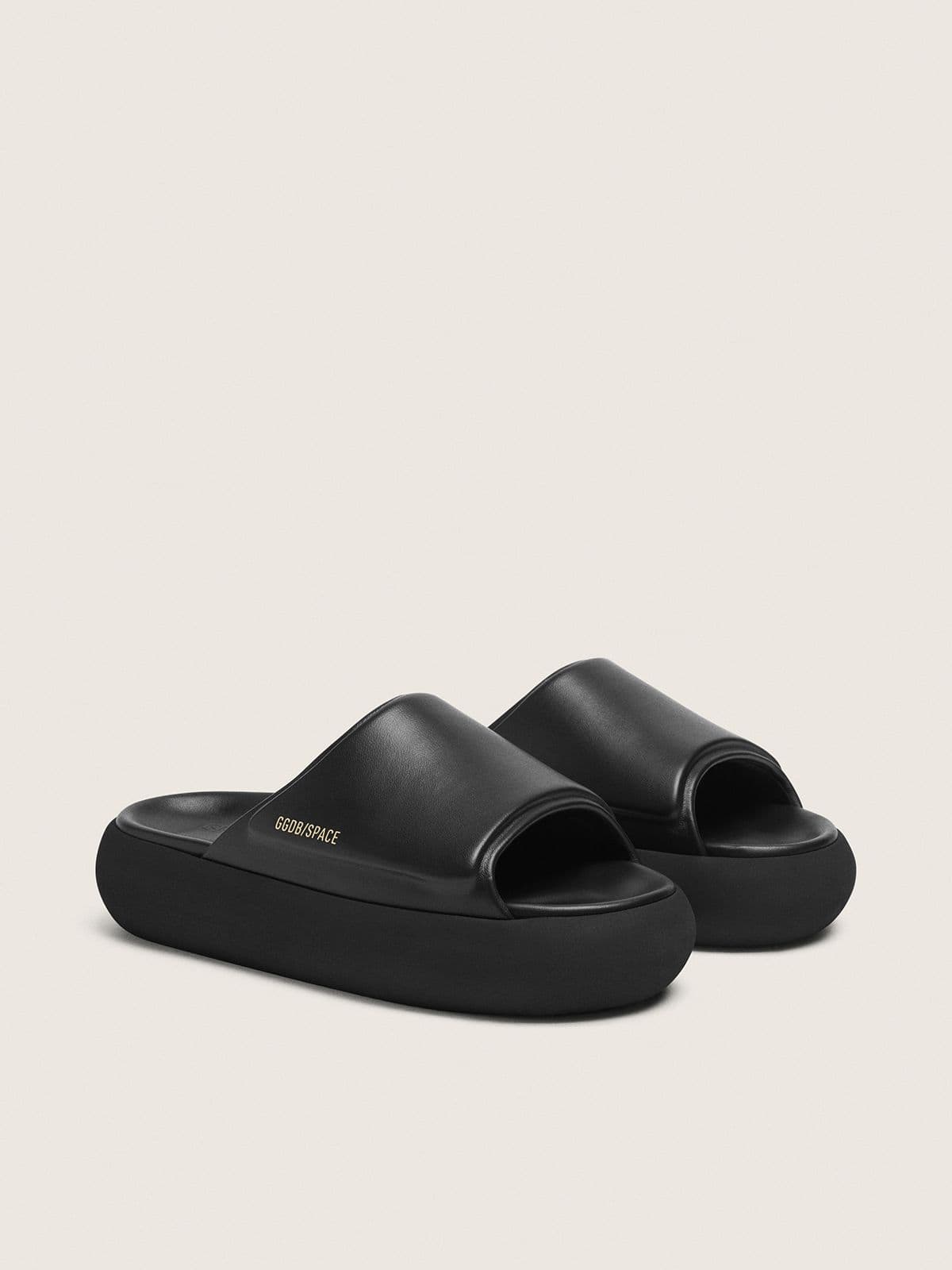 Golden Goose Men's Space-Star slip-ons in black leather