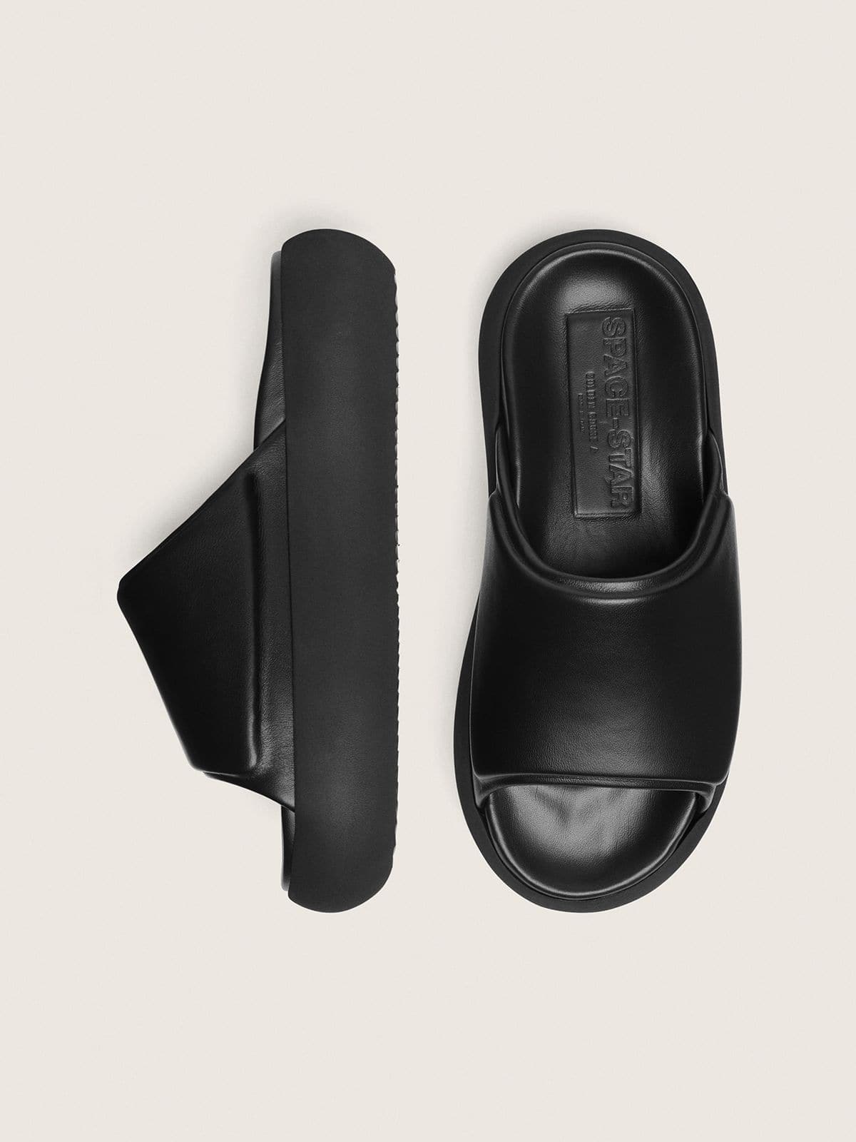 Golden Goose Men's Space-Star slip-ons in black leather