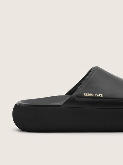 Golden Goose Men's Space-Star slip-ons in black leather