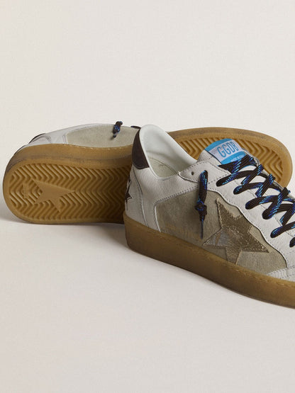 Golden Goose Ball Star LTD with foiled crackle leather star and brown leather heel tab