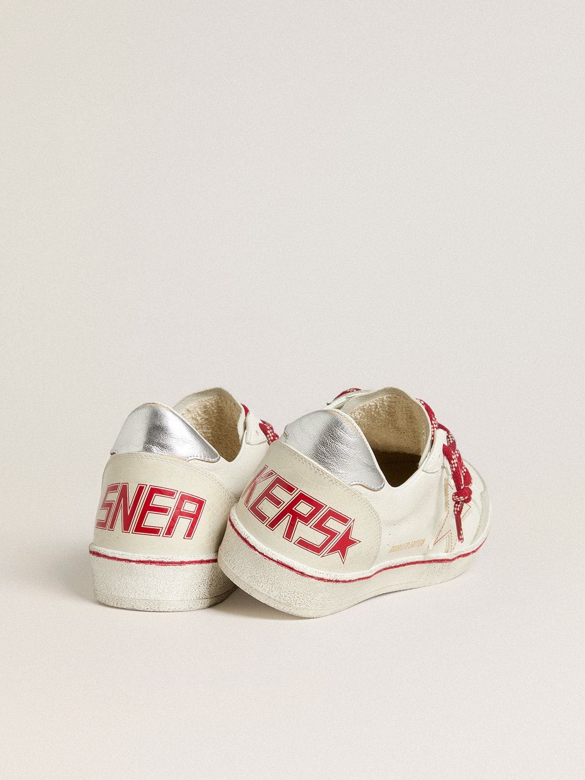 Golden Goose Men’s Ball Star LTD CNY in white leather with a lived-in effect