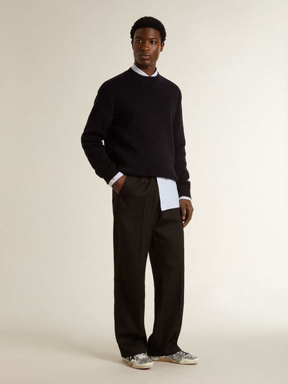 Golden Goose Men's True-Star in silver sequins with black star and silver leather heel tab