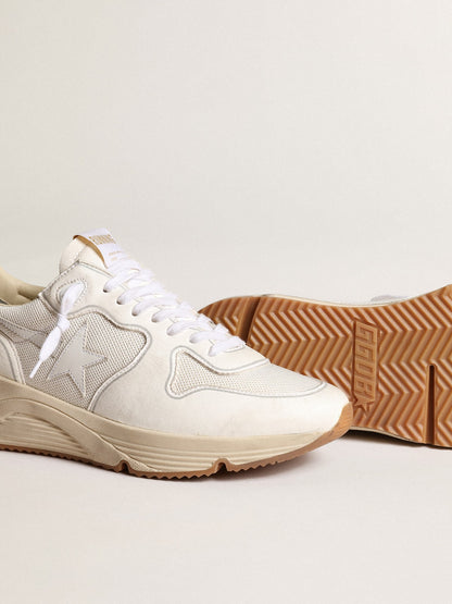Golden Goose Men's Running Sole in mesh and white nappa