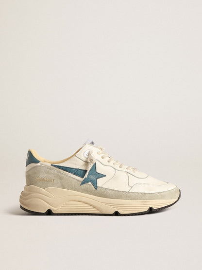 Golden Goose Running Sole in nappa with blue leather star and suede insert