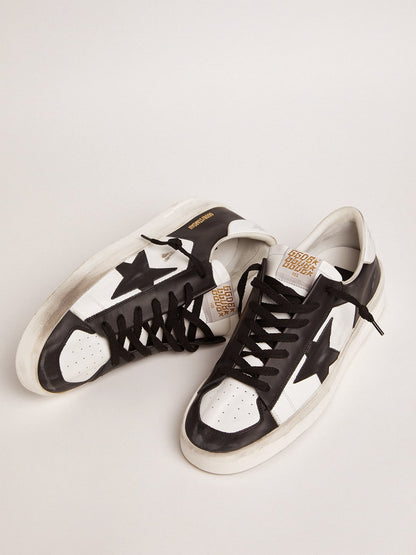 Golden Goose Men's Stardan in white and black leather