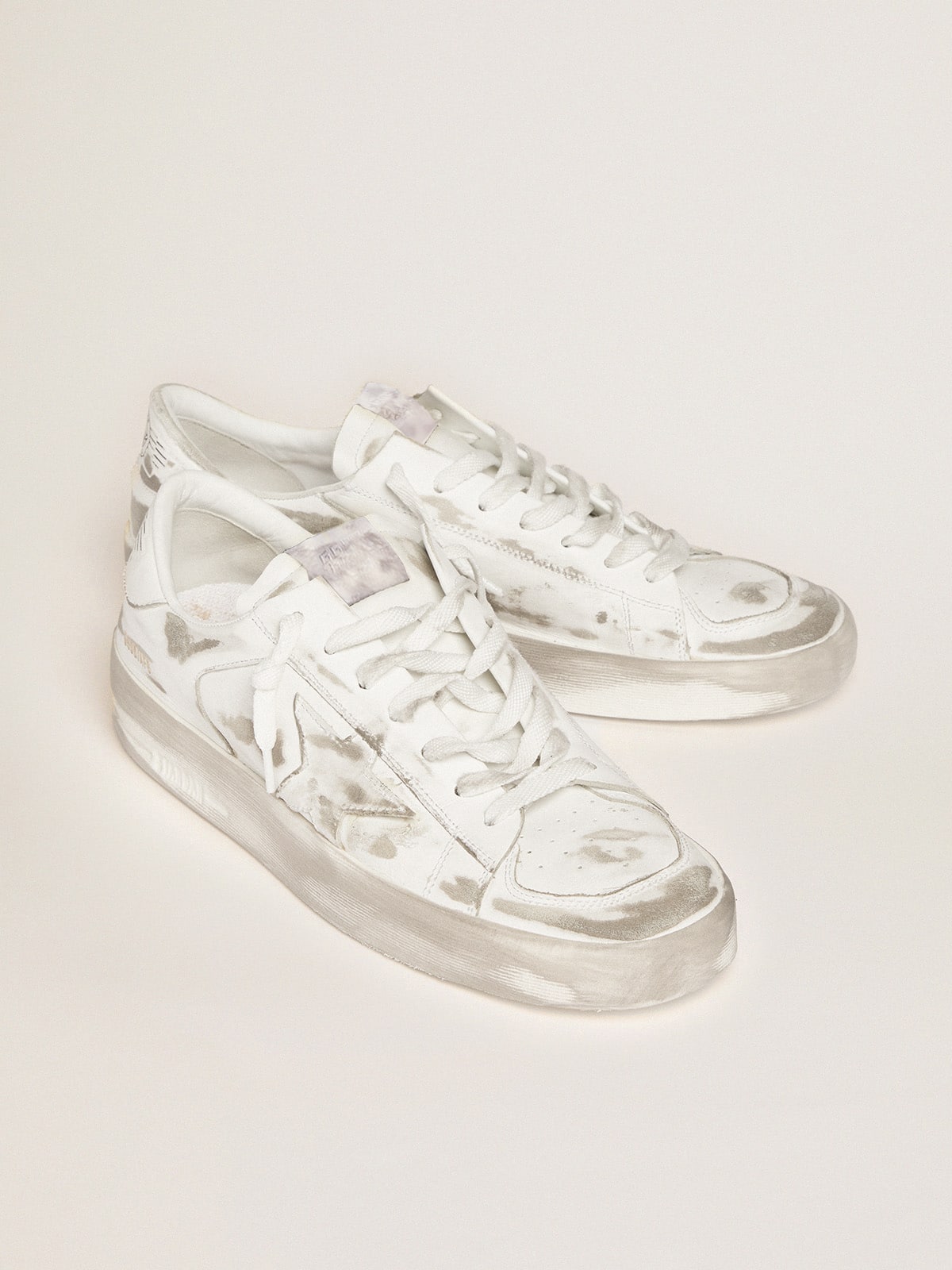 Golden Goose Stardan in white leather with white leather star and heel tab