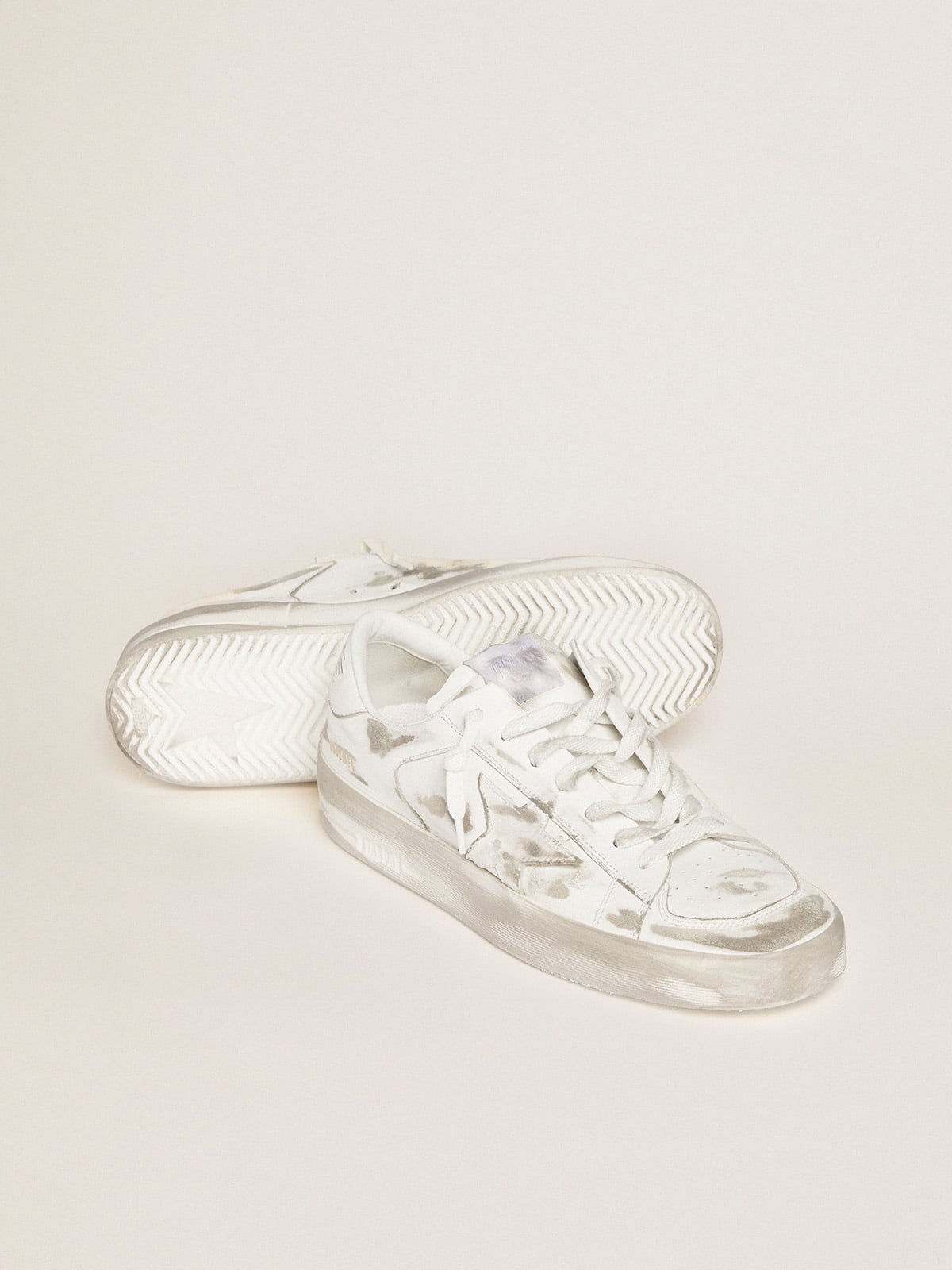 Golden Goose Stardan in white leather with white leather star and heel tab