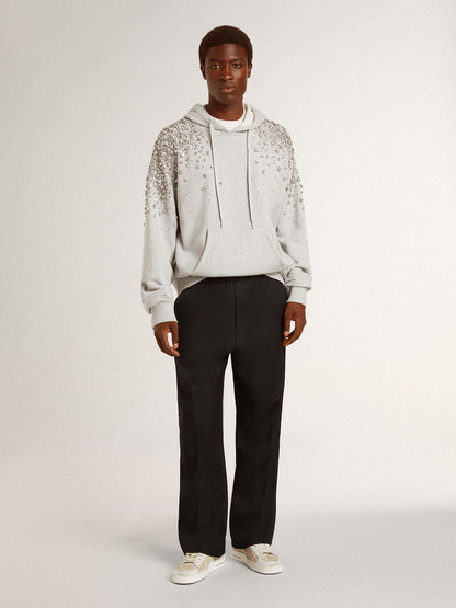 Golden Goose Men's Stardan in nubuck and crackle leather with silver metallic leather star
