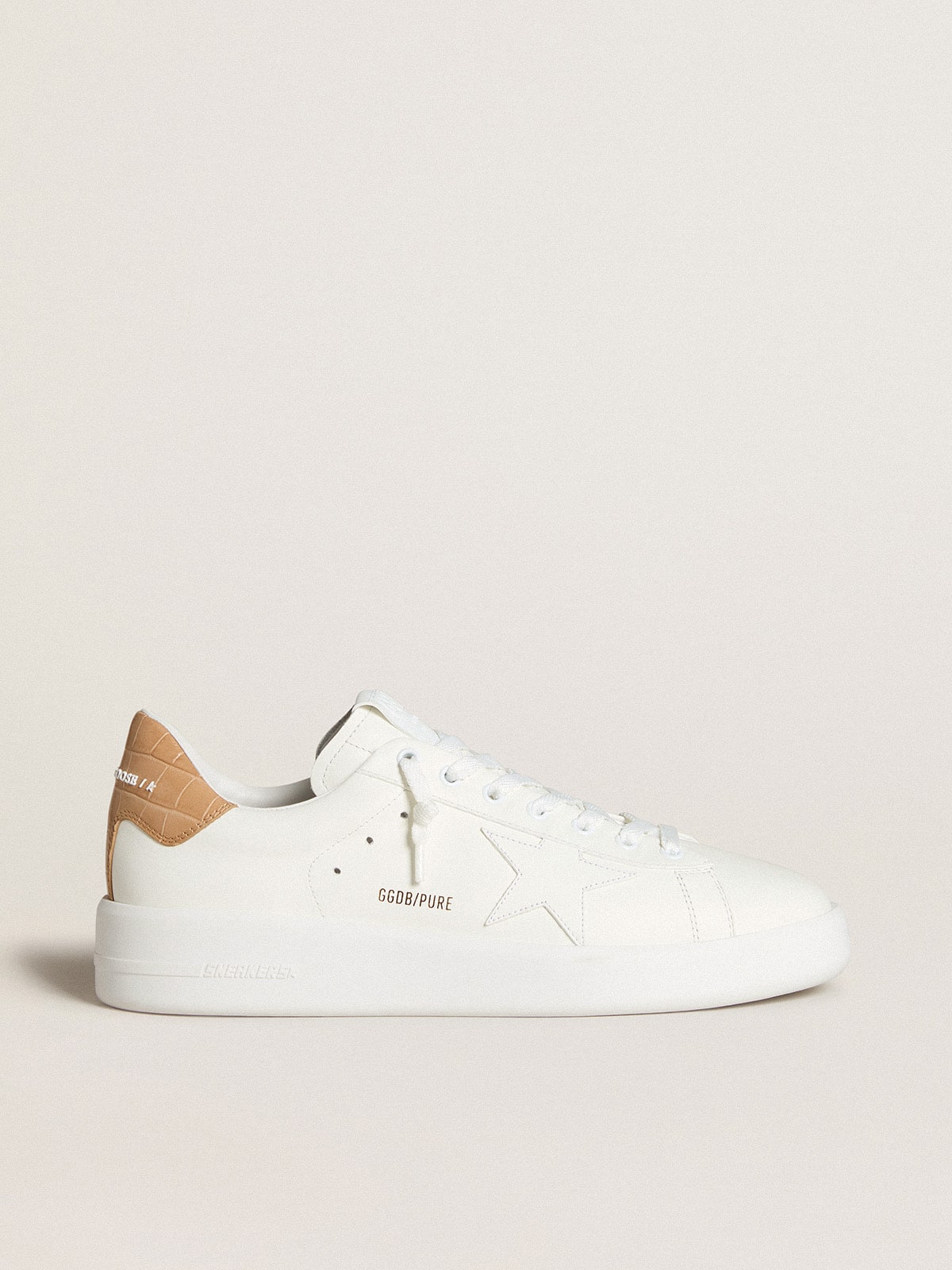 Golden Goose Men's Purestar with leather star and croc-print leather heel tab