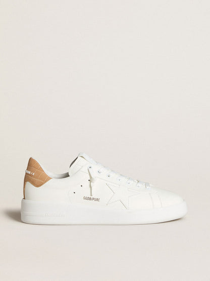 Golden Goose Men's Purestar with leather star and croc-print leather heel tab