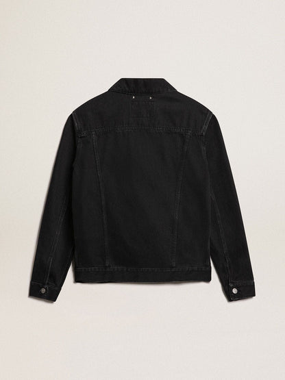 Golden Goose Men’s black one-wash denim jacket