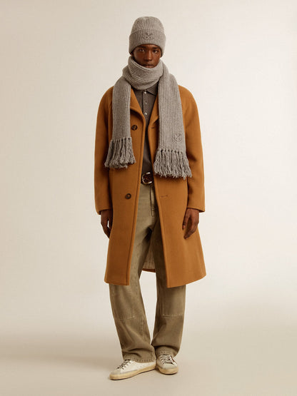 Golden Goose Men's single-breasted coat in tobacco