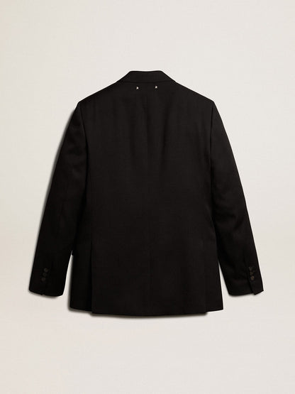 Golden Goose Men’s black double-breasted blazer with button fastening