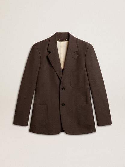 Golden Goose Men's tailored jacket in anthracite gray virgin wool