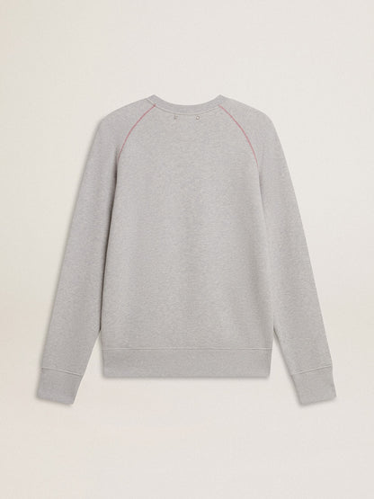 Golden Goose Men’s gray round neck sweatshirt with contrast stitching