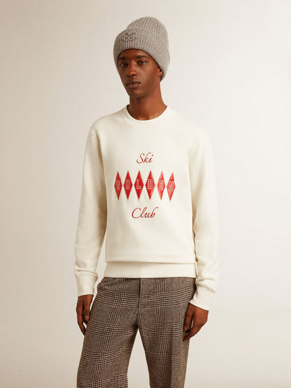 Golden Goose Men's cotton crew-neck sweatshirt with embroidered lettering