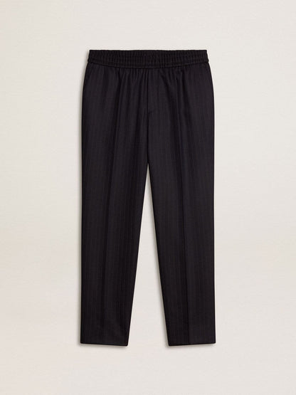 Golden Goose Men's wool pants with vertical thin stripes