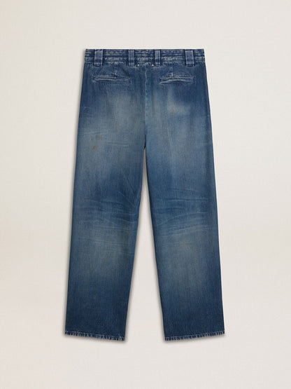 Golden Goose Men's denim chinos with distressed details
