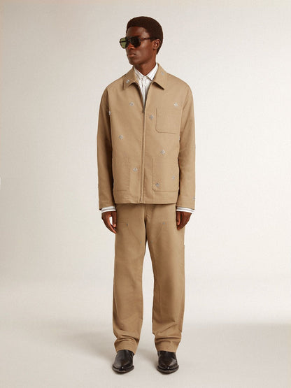 Golden Goose Men's beige pants with patches