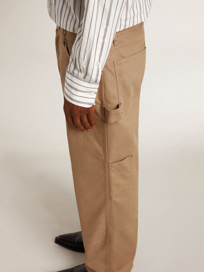 Golden Goose Men's beige pants with patches