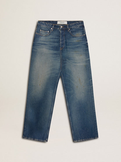 Golden Goose Men's loose fit medium wash CNY jeans