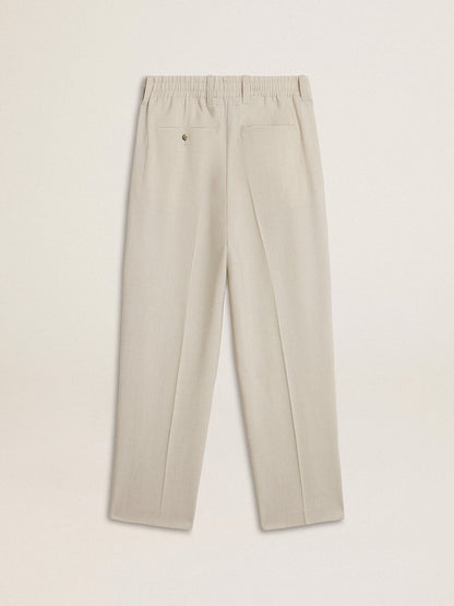 Golden Goose Men's joggers in khaki wool blend