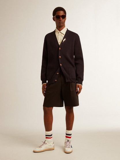 Golden Goose Men's Bermuda shorts in black cotton