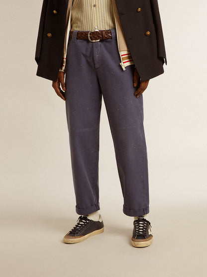 Golden Goose Men's chinos in blue with a lived-in effect