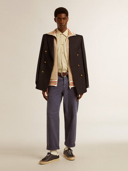 Golden Goose Men's chinos in blue with a lived-in effect