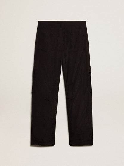 Golden Goose Black-colored ripstop nylon cargo pants