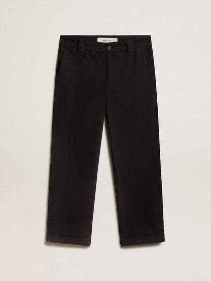 Golden Goose Men's black cotton chinos