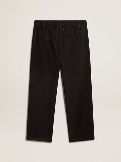 Golden Goose Men's black cotton chinos