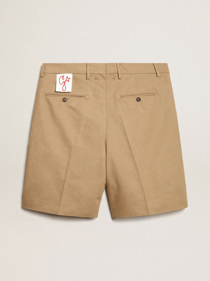 Golden Goose Men's Bermuda shorts in beige cotton