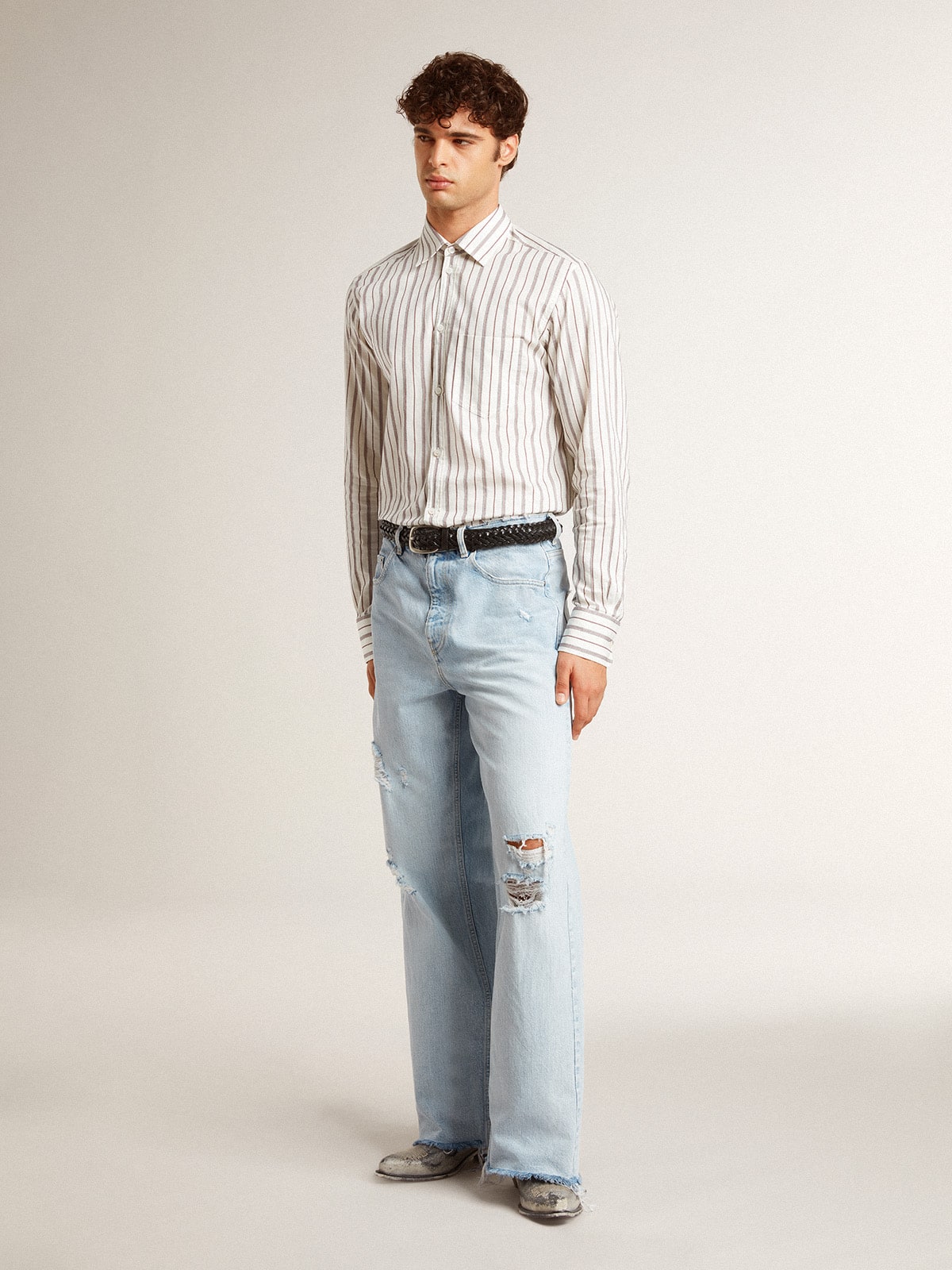 Golden Goose Men’s pants in lived-in effect denim