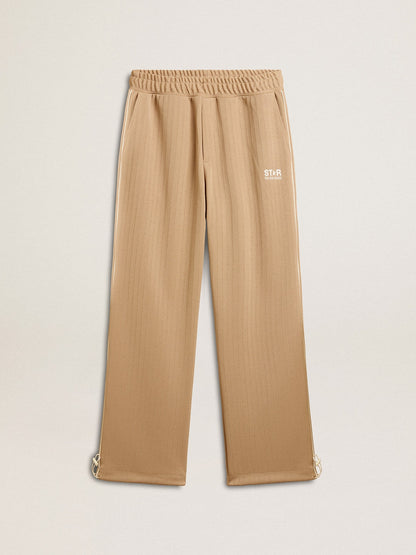 Golden Goose Men’s light beige joggers with white logo